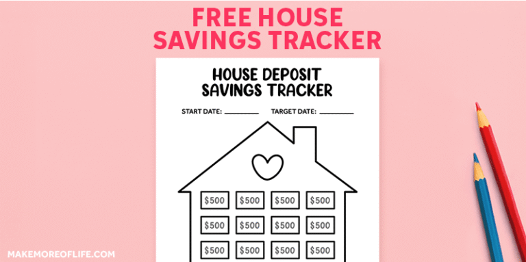 Free House Savings Tracker Printable to Help You Save $10,000 for a Down Payment